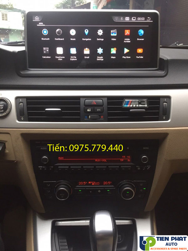 LẮP MÀN HÌNH ANDROID CẮM SIM 4G CHO BMW 320i E90