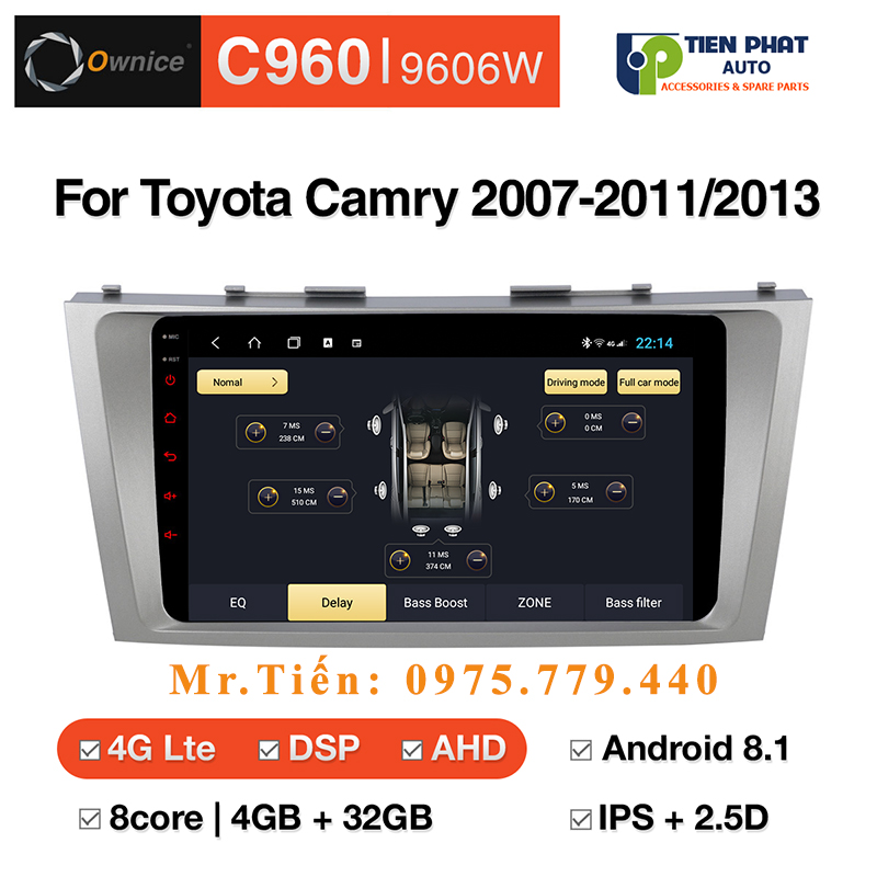 Lắp Màn Hình DVD Ownice C960 Cho Xe Toyota Camry 2007-2011/2013
