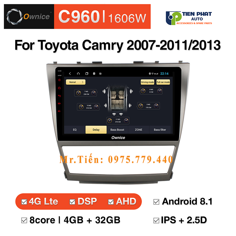 Lắp màn hình Ownice C960 cho xe Toyota Camry 2007-2011/2013